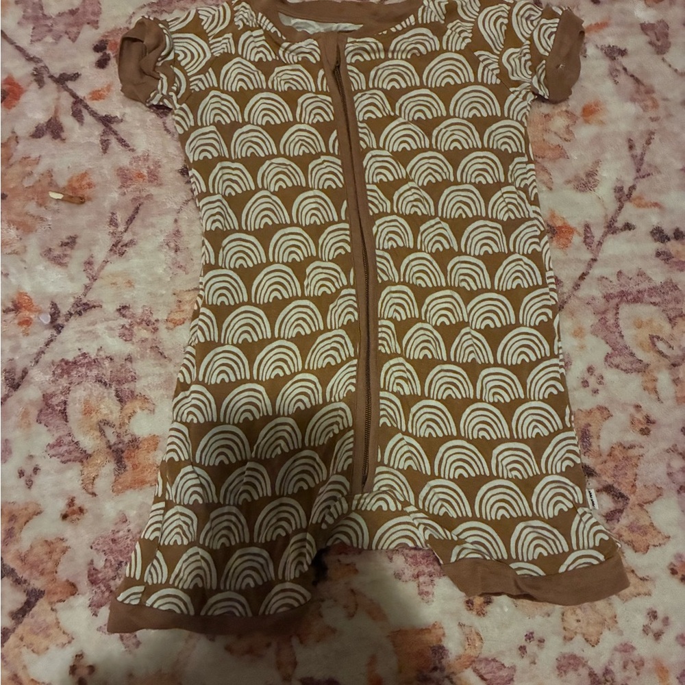 Little Sleepies Brown and White Bodysuit